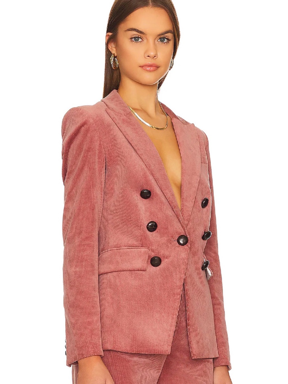 VERONICA BEARD Lawrence Dickey Jacket Blazer Corduroy Double-Breast Mauve Size 2 - Picture 7 of 14